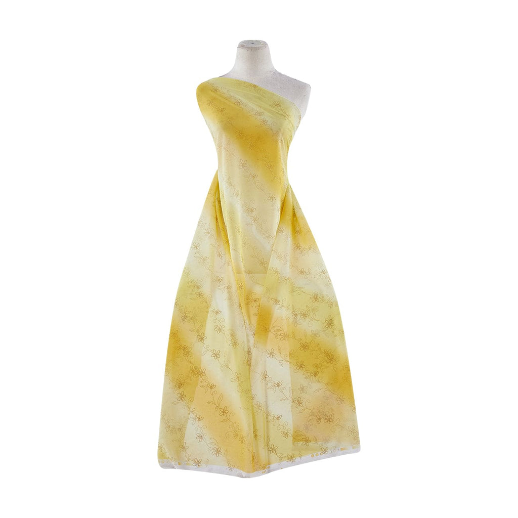 LEMON JELLY | 9641-631 - BIAS DAISY AND VINE GLITTER ON BIAS OMBRE MJC - Zelouf Fabrics