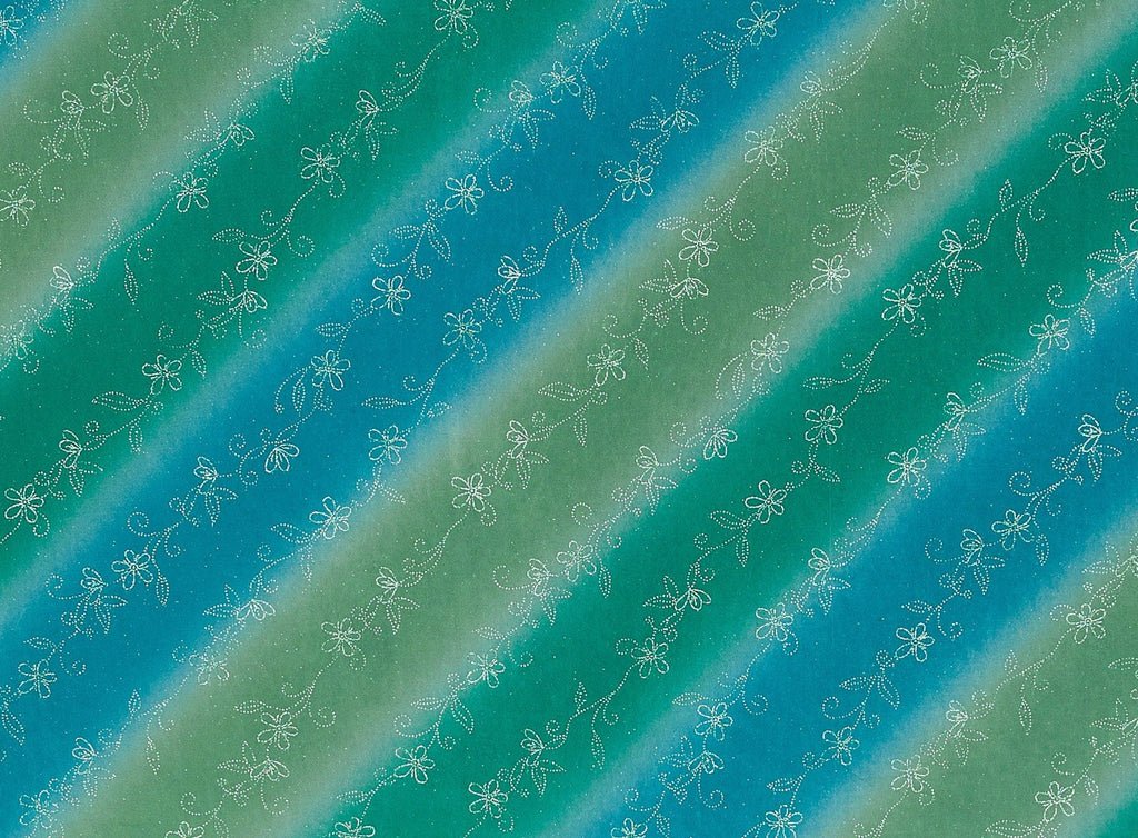 LIME JELLY | 9641-631 - BIAS DAISY AND VINE GLITTER ON BIAS OMBRE MJC - Zelouf Fabrics