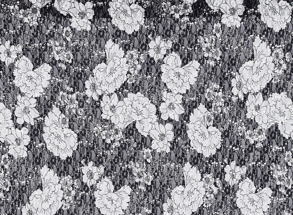 ORIENTAL FLORAL PRINT WITH TRANS ON LACE  | 9654 TRANS  - Zelouf Fabrics