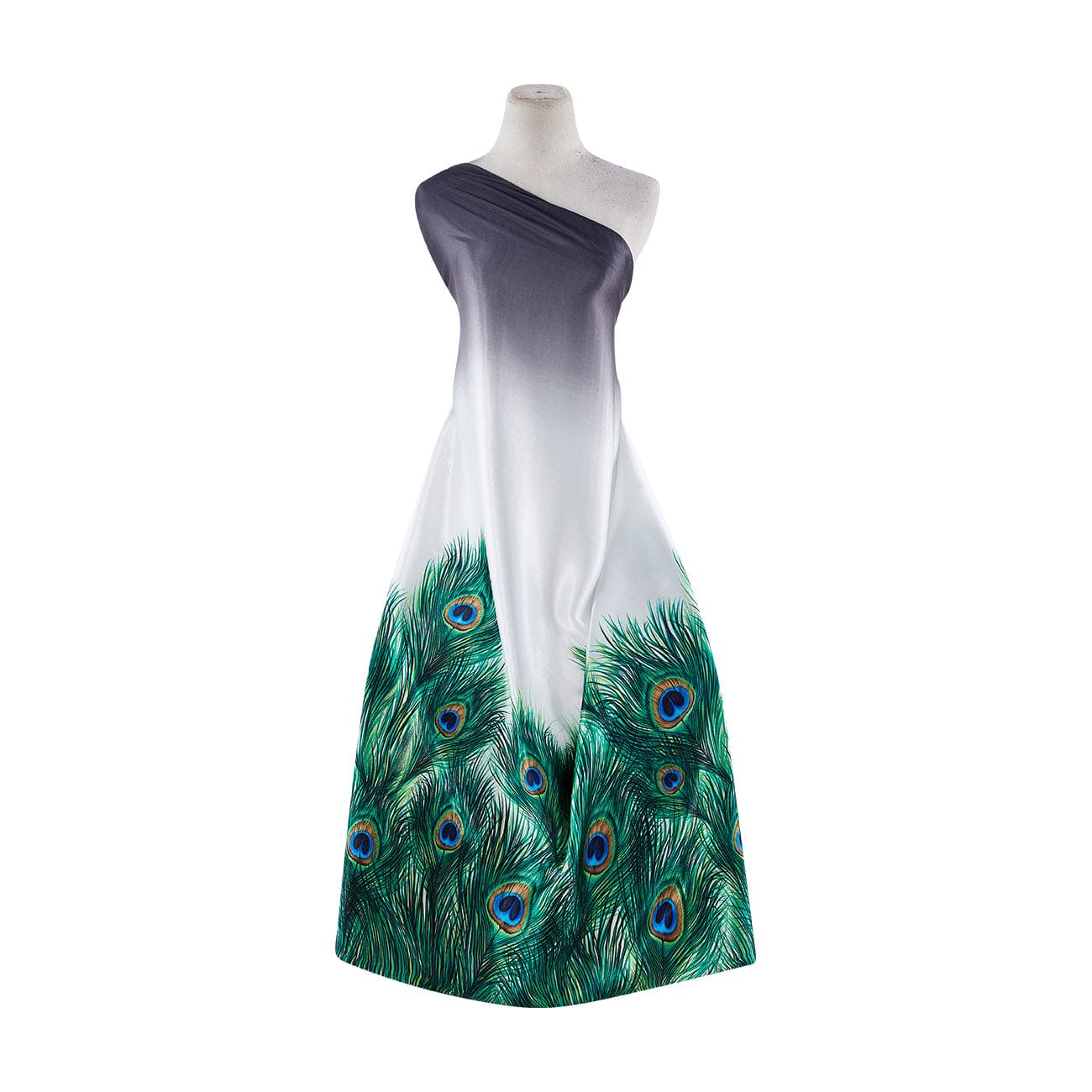 peacock feather design dress Brilliant Peacock Feather and Green Sequin Gown