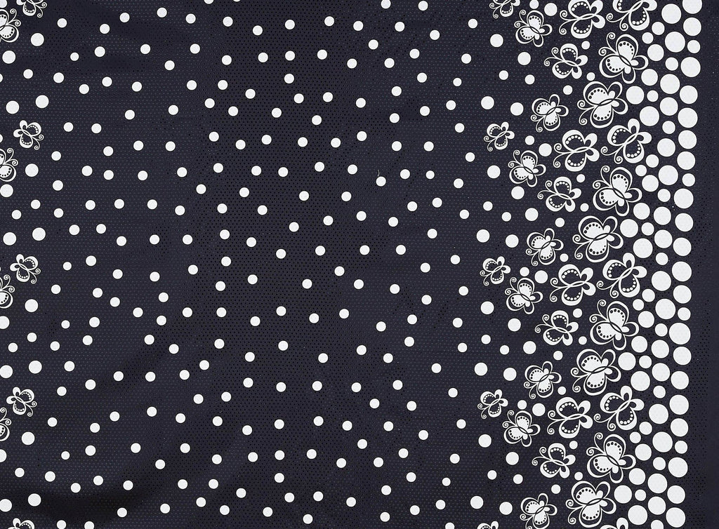 DOUBLE BORDER DOTS & BUTTERFLY W/TRANS ON BRIDAL  | 9697-037 TRANS  - Zelouf Fabrics