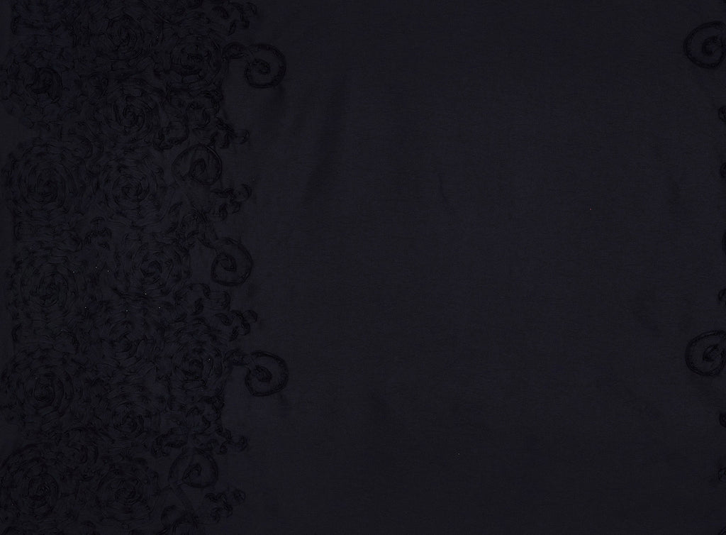 DOUBLE BORDER SQUIGGLY SUTASH ON ALEXANDRA N/P TAFF  | 9705-6085  - Zelouf Fabrics