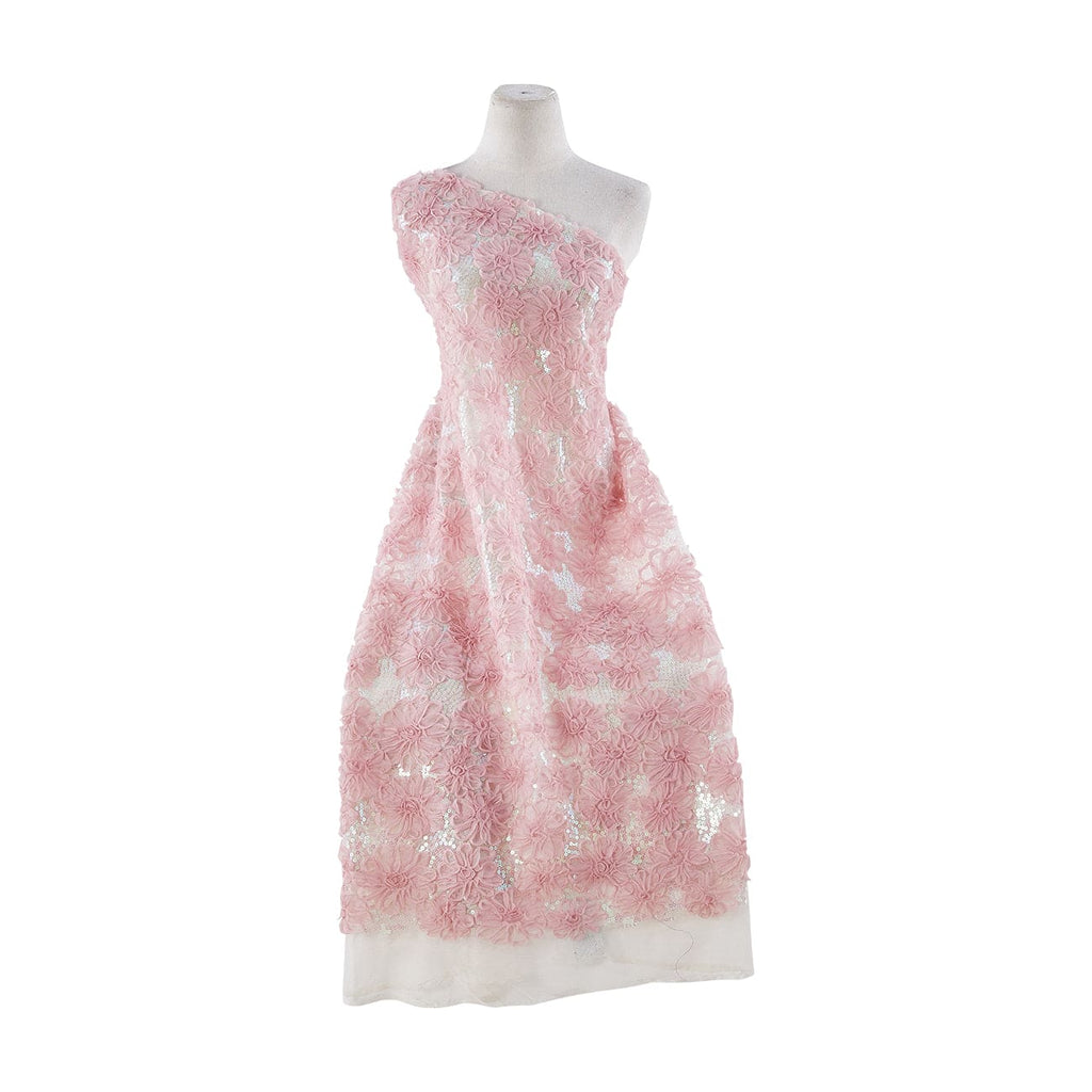 SKIN BUFF | 9750-1060 - FLOWER TAPE EMB AND SEQUINS ON TULLE - Zelouf Fabrics