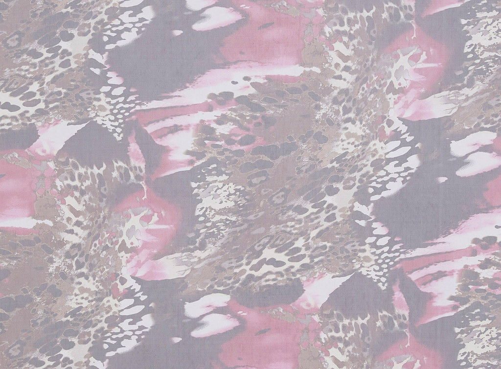 FUCHSIA/BROWN | 9751-631 - ABSTRACT LEOPARD PRINT ON MJC - Zelouf Fabrics