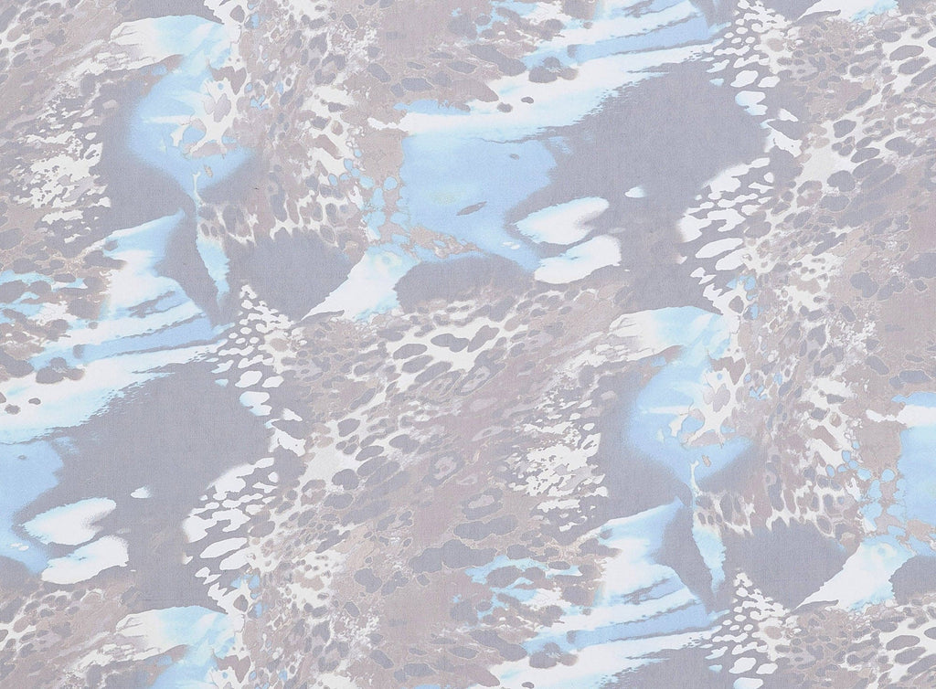 TURQ/BROWN | 9751-631 - ABSTRACT LEOPARD PRINT ON MJC - Zelouf Fabrics