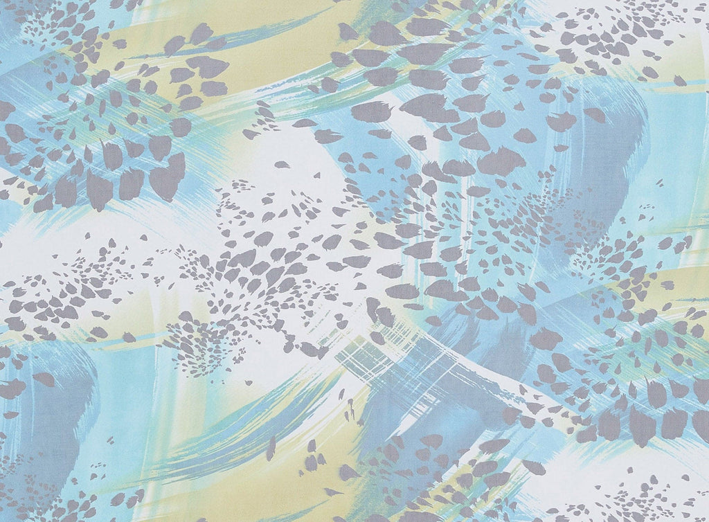 ABSTRACT BRUSH STROKE PRINT ON MJC  | 9757-631 CITRUS/TEAL - Zelouf Fabrics