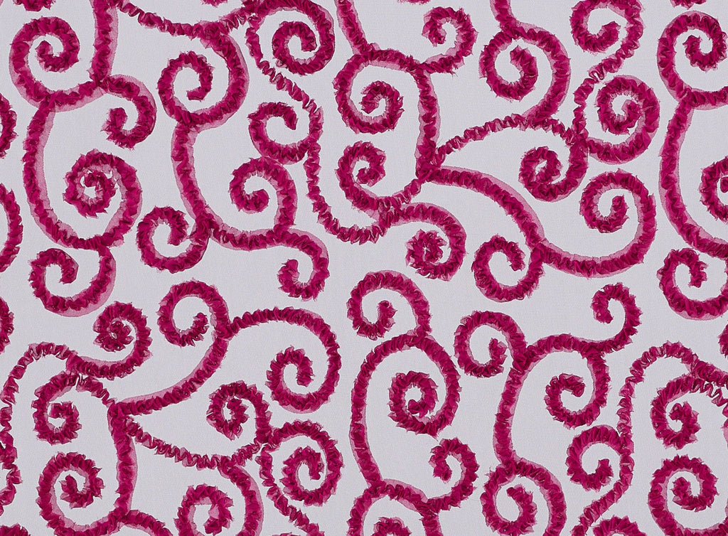 SQIGGLY SWIRL TAPE EMB ON TULLE  | 9759-1060  - Zelouf Fabrics