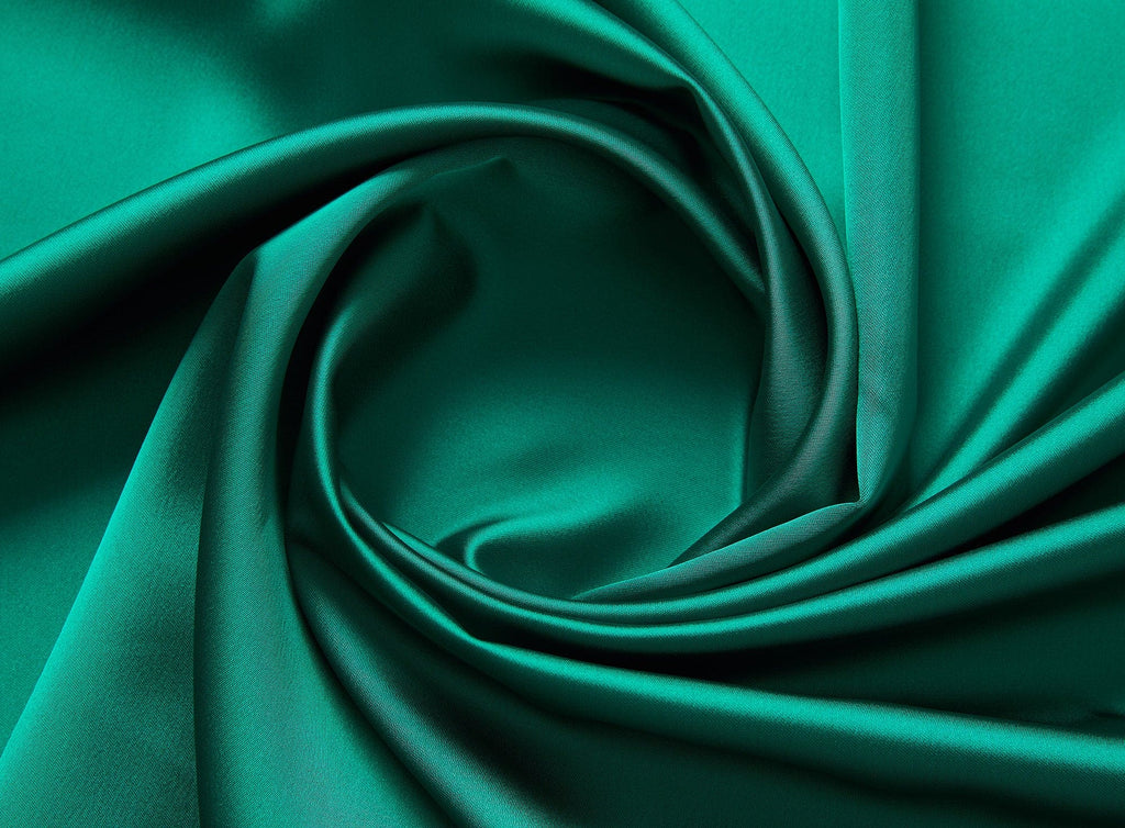 SOLID MAJESTIC STRETCH SATIN  | 9766 EMERALD GREEN - Zelouf Fabrics