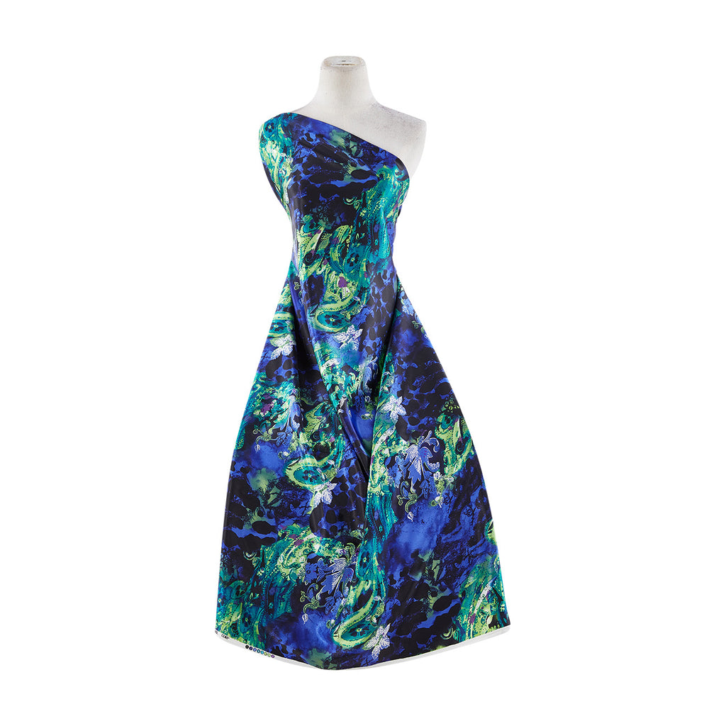 CHARMEUSE PRINT  | 9796-404 BLUE/GREEN - Zelouf Fabrics