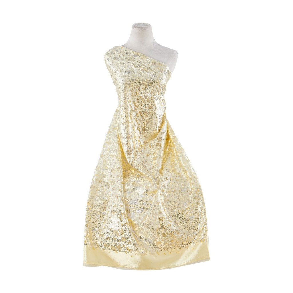 SEQUINS AND APPLIQUE SATIN ON WEB TULLE  | 9799A YELLOW - Zelouf Fabrics