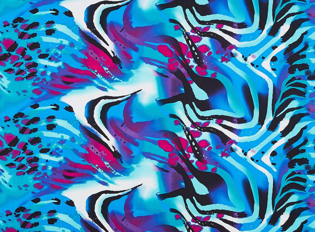 ZEBRA LEOPARD PRINT ON CHARMEUSE  | 9803-404  - Zelouf Fabrics