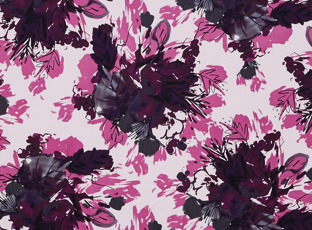 PURPLE PINK | 9811-404 - FLORAL PRINT ON CHARMEUSE - Zelouf Fabrics