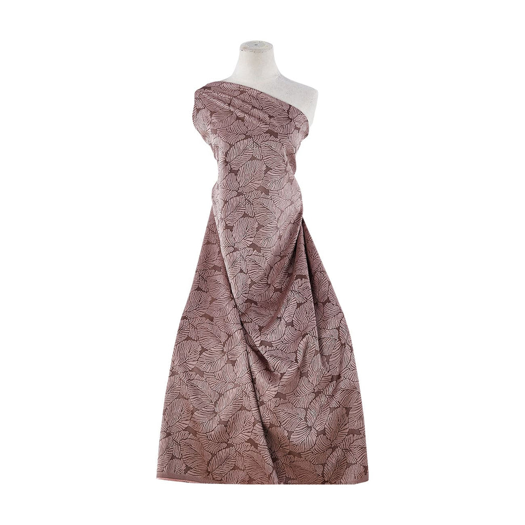 TROPICAL LEAF SHANTUNG JACQUARD  | 9831-7280 MAPLE ROSE - Zelouf Fabrics