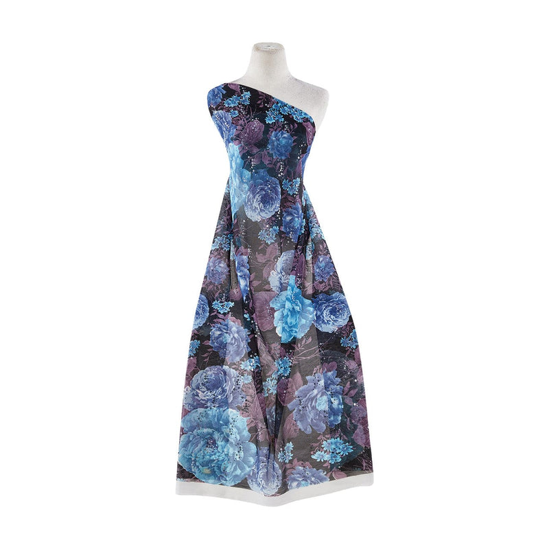 FLORAL PRINT ON MJC WITH SWIRL TRANS  | 9840-631 TRANS