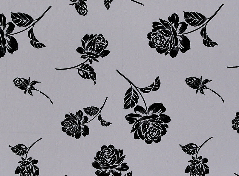 ALLOVER ROSE FLOCK W/ETCHED GLITTER ON TULLE  | 9848-1060