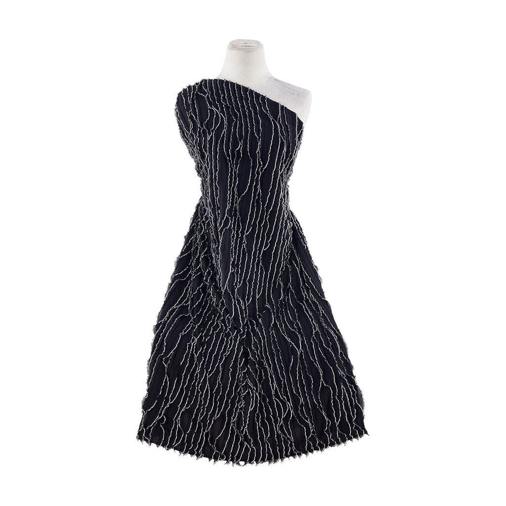 MINI RUFFLE  | 9915 BLACK/IOVRY - Zelouf Fabrics