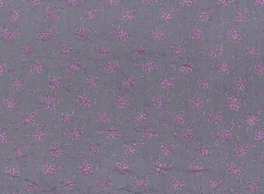 FLOWER & SCROLL GLITTER ON MJC  | 9938-631  - Zelouf Fabrics