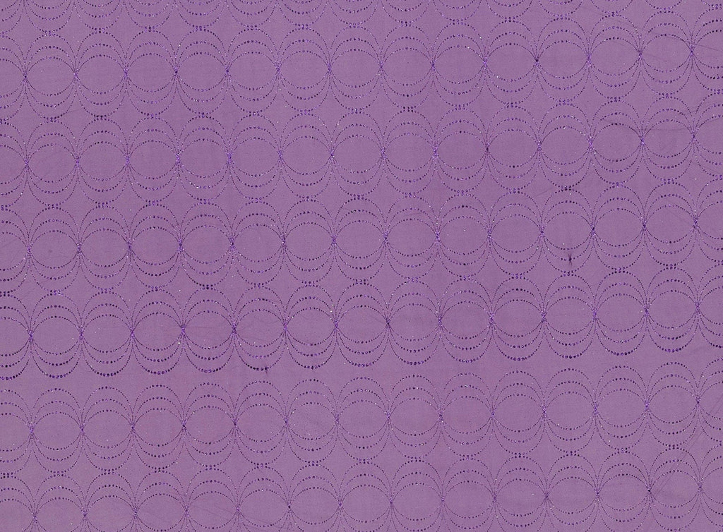 PURPLE | 9941-631 - ALLOVER SEMI-CIRCLE GLITTER ON MJC - Zelouf Fabrics