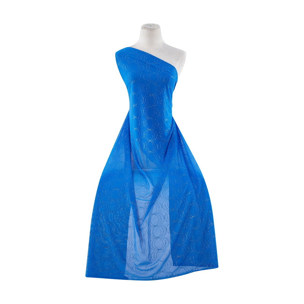 TURQ | 9941-631 - ALLOVER SEMI-CIRCLE GLITTER ON MJC - Zelouf Fabrics