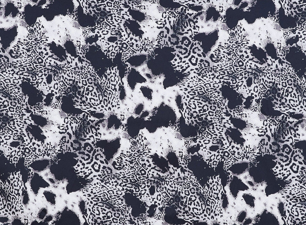 IVORY/GREY | 9970-7306 - LEOPARD PRINT ON ASHLEY CHARMEUSE - Zelouf Fabrics