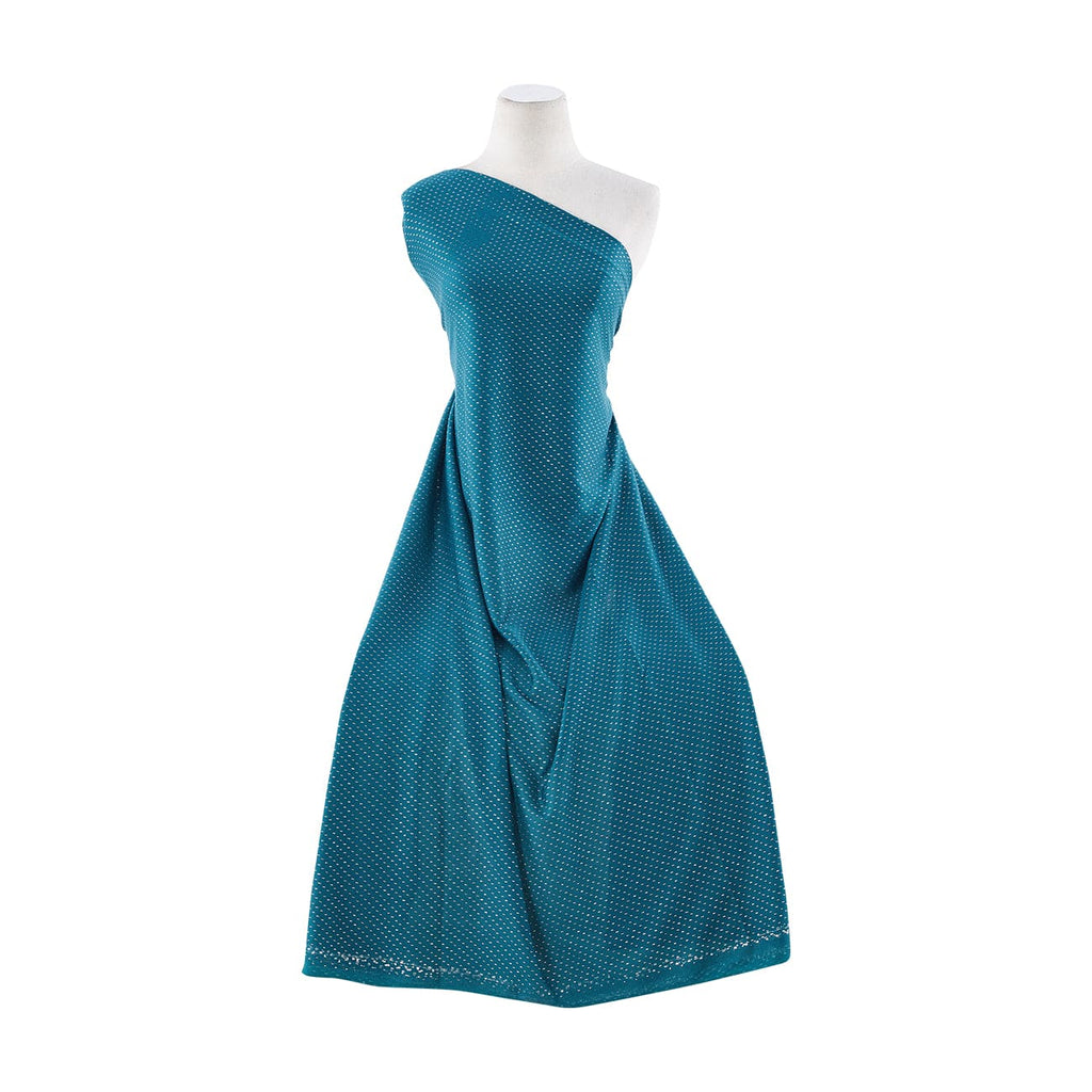 479 TINSELTEAL | SWDD2 - HATCHI KNIT DOT DEW DROP - Zelouf Fabrics