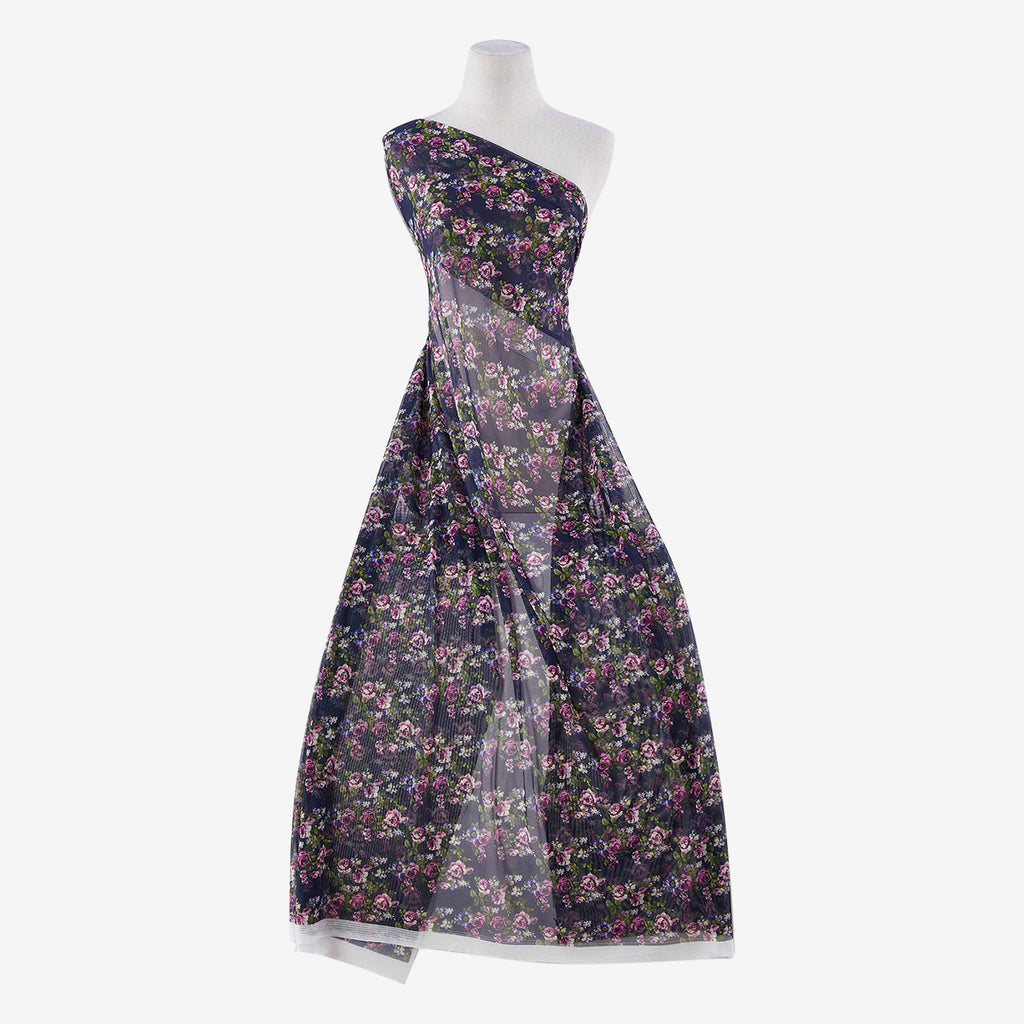 ZS1907PP PRINT CHINESE MESH  | ZS1907PP-1047 NAVY/VIOLET - Zelouf Fabrics