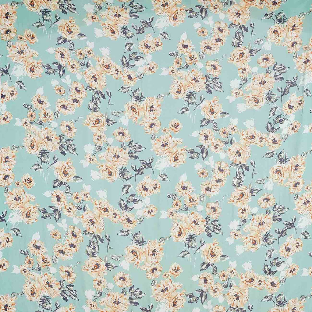 ROSELYN FLORAL ON SKYLAR RAYON CREPE  | ZW1501DD-2-4638  - Zelouf Fabrics