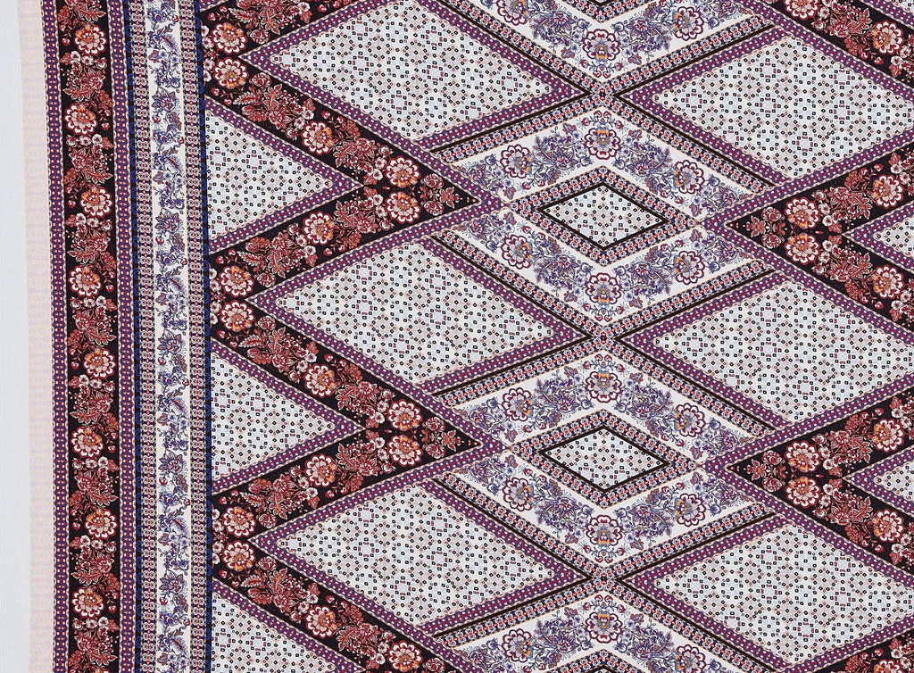 C9 LTPINK/WINE | ZW1602Z-1540 - WHITNEY" FLORAL BORDER PRINT ON PENELOPE CREPE - Zelouf Fabrics