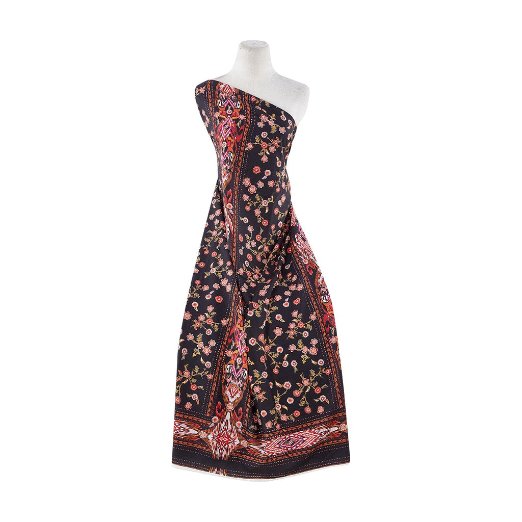 SHANIA DBL BRDR PRINT ON ANGELINA CREPE [DIGI]  | ZW1610C-1640 C3 BLACK/WINE - Zelouf Fabrics