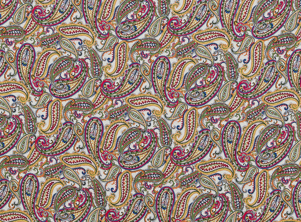 C11 ROSE/OLIVE | ZW1701BB-1-8901 - "SKYLEE" PAISLEY PRINT ON CHALLIS - Zelouf Fabrics