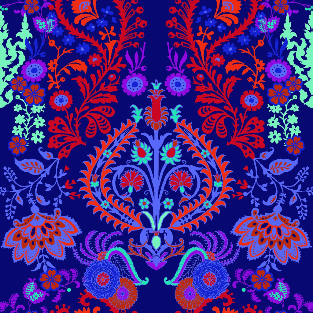 NAVY/RED/AQUA | ZW1701EE-2-6935 - ZW1701EE-2 PRINT LISI CLIP DOT CHIFFON - Zelouf Fabrics