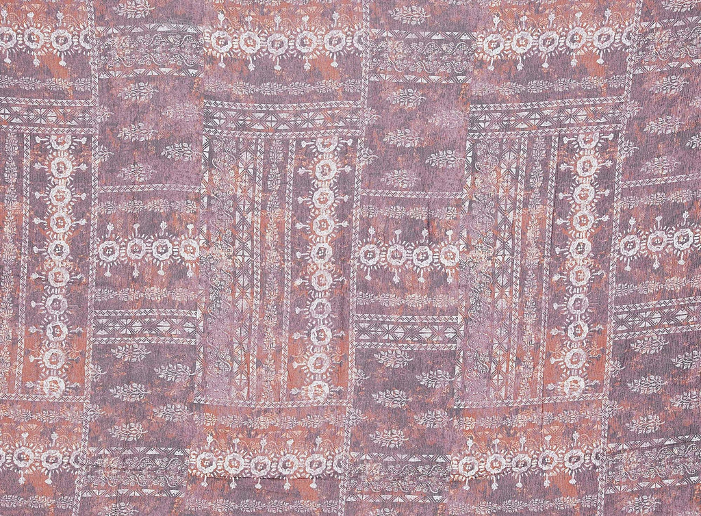 SUMBA BATIK PATWORK PRINT ON RAYON CREPE  | ZW1701KK-4638  - Zelouf Fabrics